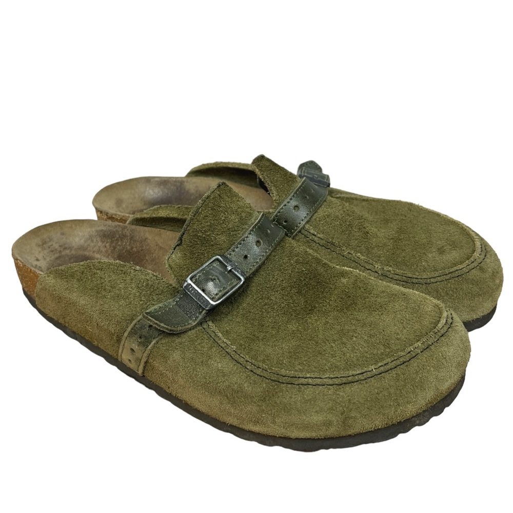 Birkenstock Eaton Olive Green Suede Leather Clogs 39 / 8